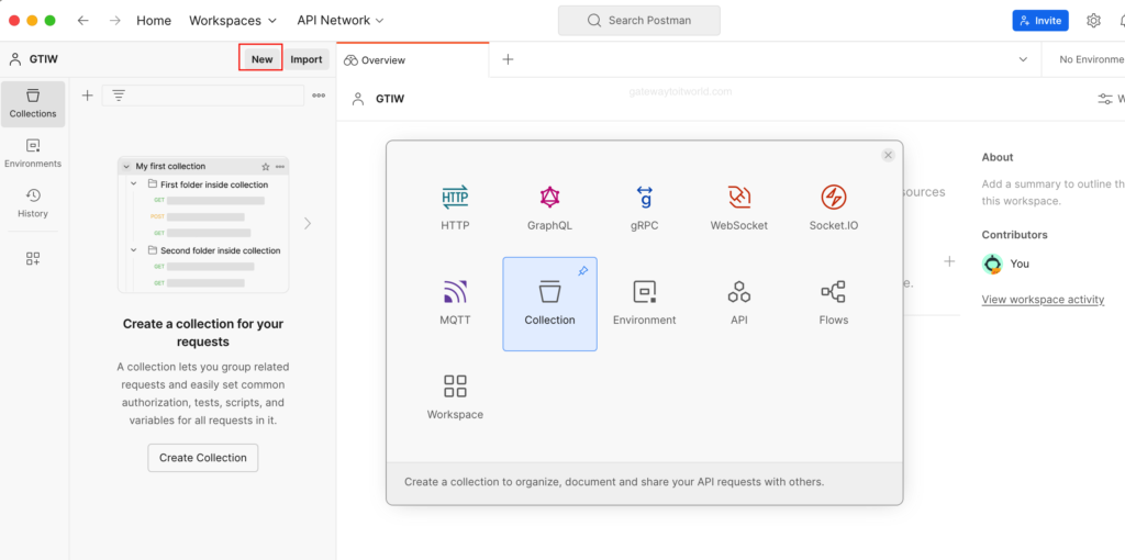 How to create a Postman collection 2024
