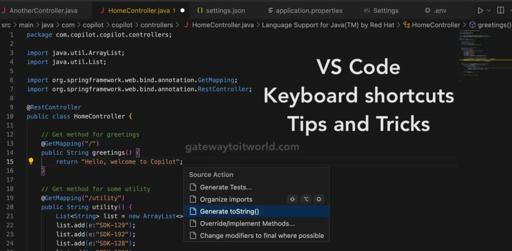 VS Code keyboard shortcuts, tips & tricks - Gateway to IT world